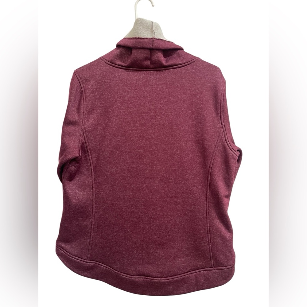 The North Face Burgundy Cream Cowl Neck Pullover Fleece Sweater Size L - Picture 7 of 16